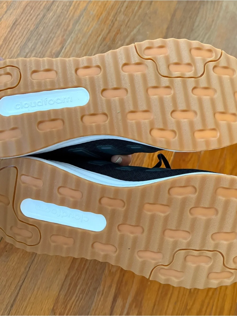 Men’s Adidas Black Sneaker Interior with White Size Label